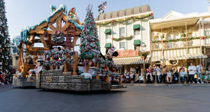 Disney Christmas Village Parade Wallpaper