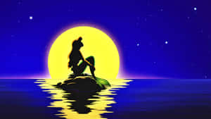 Disney Computer Ariel Little Mermaid Silhouette Wallpaper