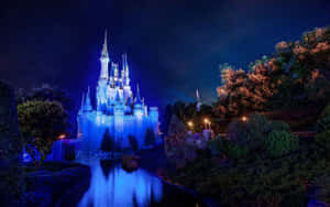 Disney Computer Castle Glowing Blue Wallpaper