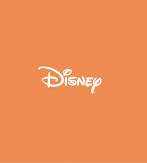 Disney Logo On An Orange Background Wallpaper