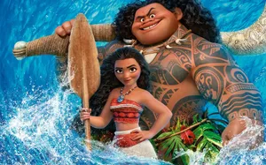 Disney Moana And Maui 3d Animation Wallpaper