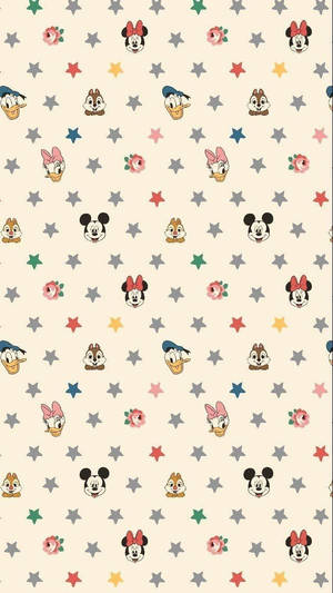 Disney Pattern With Cute Animal Characters Wallpaper