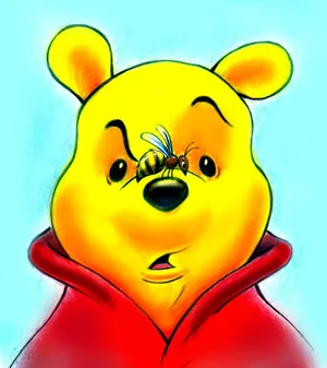 Disney Winnie The Pooh With A Bee Wallpaper