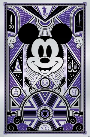 Disney100 Mickey Mouse Art Deco Poster Wallpaper