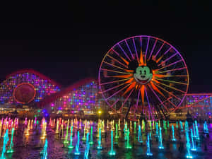 Disneyland California Adventure Park Nighttime Lights Wallpaper