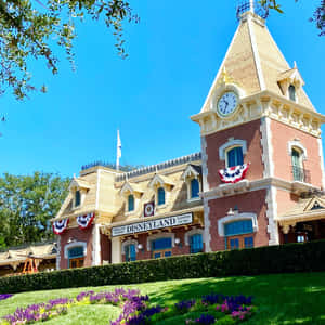 Disneyland Entrance Station Clock Tower Wallpaper