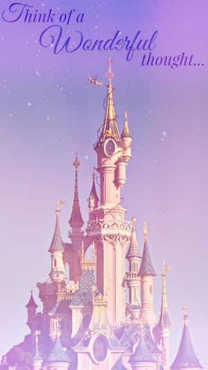 Disneyland Paris With Lyric From Peter Pan Wallpaper