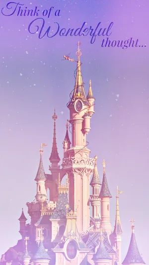 Disneyland Paris With Lyric From Peter Pan Wallpaper