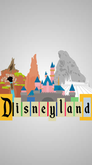 Disneyland Text Pop Art Phone Wallpaper