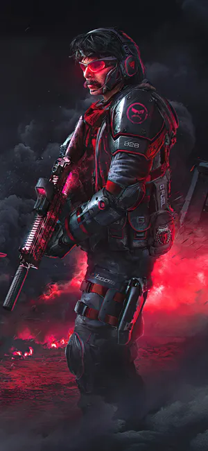 Disrespectful Dr Disrespect In Battle Wallpaper