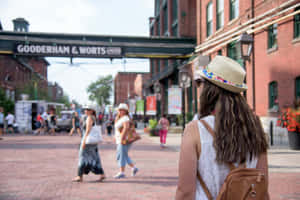 Distillery District Toronto Summer Scene Wallpaper