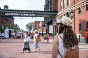Distillery District Toronto Summer Scene Wallpaper