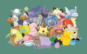 Ditto With Pokemon Cast Wallpaper