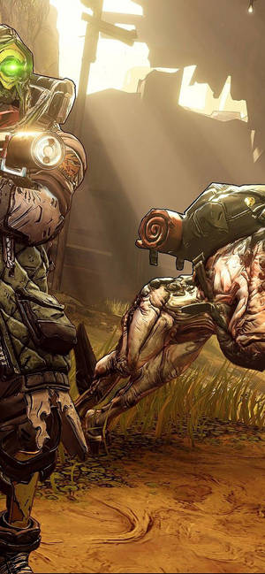 Dive Into The Action-packed World Of Borderlands On Your Iphone Wallpaper