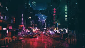 Dive Into The Disruptive Tech-filled Cyberpunk Aesthetic Wallpaper