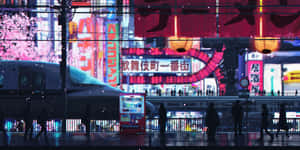 Dive Into The Futuristic Pixelated World Of Cyberpunk Wallpaper