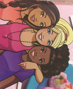 Diverse Barbie Friends Illustration Wallpaper