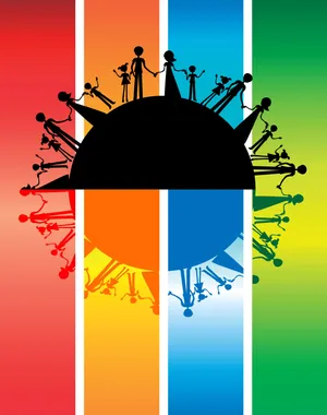 Diverse Families Unity Rainbow Wallpaper