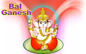 Divine Bal Ganesh Meditating On Green Mat Wallpaper