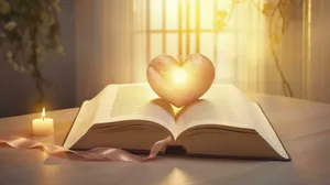 Divine Love Bookand Candle Wallpaper