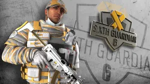 Doc From Rainbow Six Siege Heroically Posing In Action Wallpaper