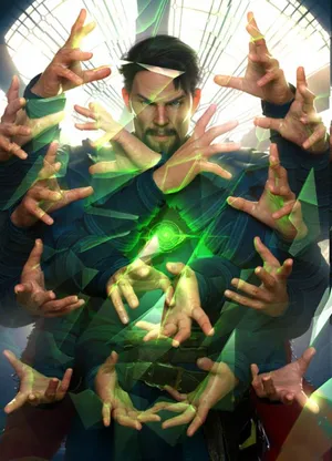 Doctor Strange 2 Hands Green Aesthetic Wallpaper