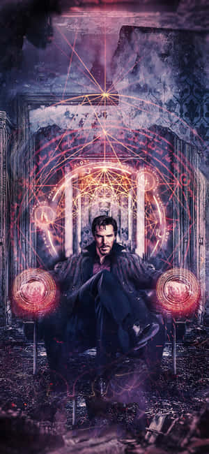 Doctor Strange Logo Emblazoned On Iphone Wallpaper