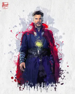 Doctor Strange Watercolor Splatter Wallpaper