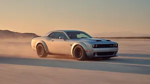 Dodge Challenger In The Desert Wallpaper
