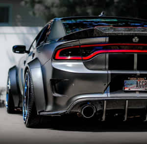 Dodge Charger Hellcat Rear View Wallpaper