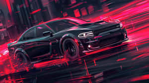 Dodge Charger Hellcat Speedingin City Night Wallpaper