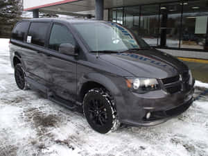 Dodge Grand Caravan Winter Dealership Wallpaper