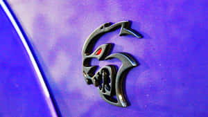 Dodge Hellcat Redeye Emblem Purple Background Wallpaper