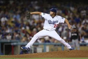 Dodgers Pitcher In Action Wallpaper