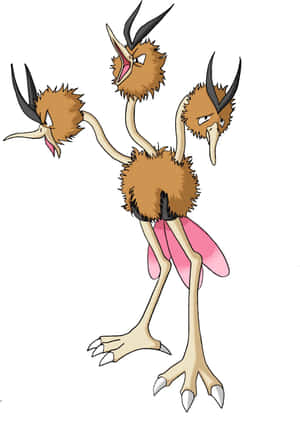 Dodrio From Pokemon Simple White Wallpaper