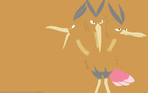 Dodrio Pokemon Vector Art Tan Wallpaper