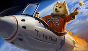 Doge Astronaut Rocket To The Moon Wallpaper