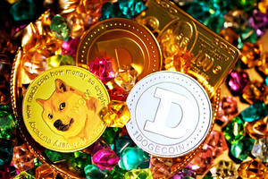 Dogecoin Tokens Gemstones Wallpaper