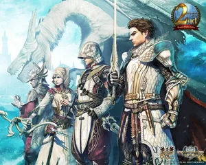 Dogmatic Warriors And A Dragon Wallpaper