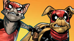 Dogpool And Catpool Comic Characters Wallpaper
