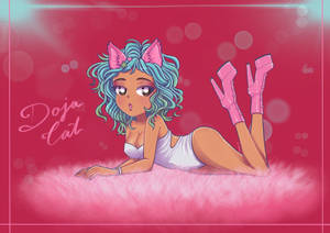 Doja Cat Cute Digital Art Wallpaper