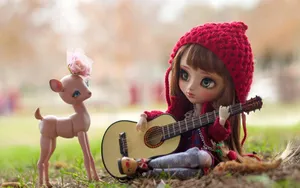 Dolland Deerwith Guitar Outdoors Wallpaper