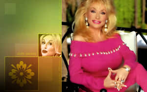 Dolly Parton Pink Ensemble Aesthetic Wallpaper