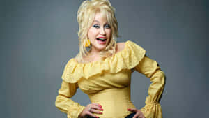 Dolly Parton Yellow Ruffle Dress Wallpaper