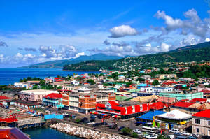 Dominica Colorful Houses Wallpaper