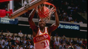 Dominique Wilkins Slam Dunk Shot Nba Photograhy Wallpaper