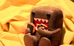 Domo Kun Plush Toy With Phone Wallpaper