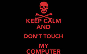 Don't Touch My Computer Red Skull Wallpaper