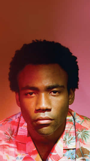 Donald Glover Red Backdrop Portrait Wallpaper