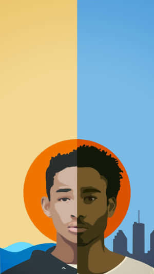 Donald Glover Split Personality Artwork Wallpaper